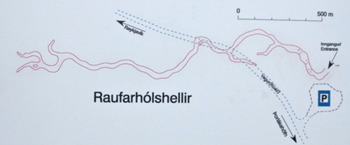 Map of Raufarhólshellir